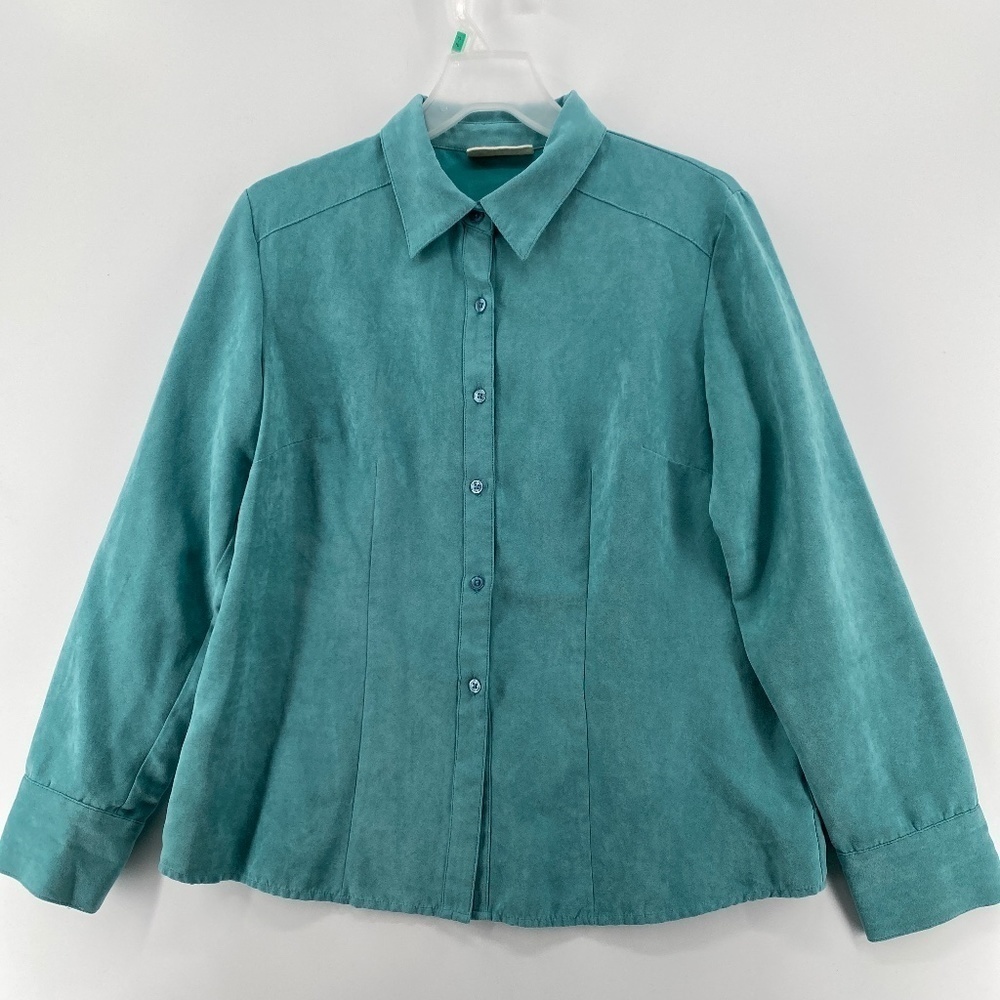 Cache Creek Blouse Women’s Small Green Button Up Shirt Long Sleeved